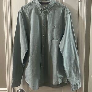 Men's Heritage Brand Light Green Slim-Fit Button-Up Shirt Fall Winter Work